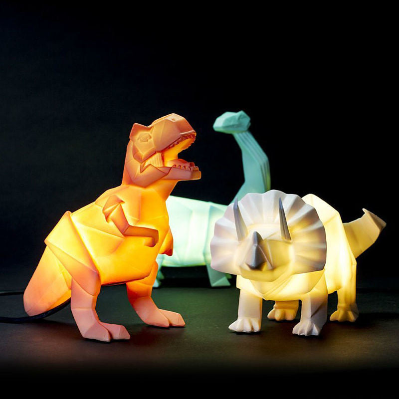 Dino Lamp - Triceratops (White)