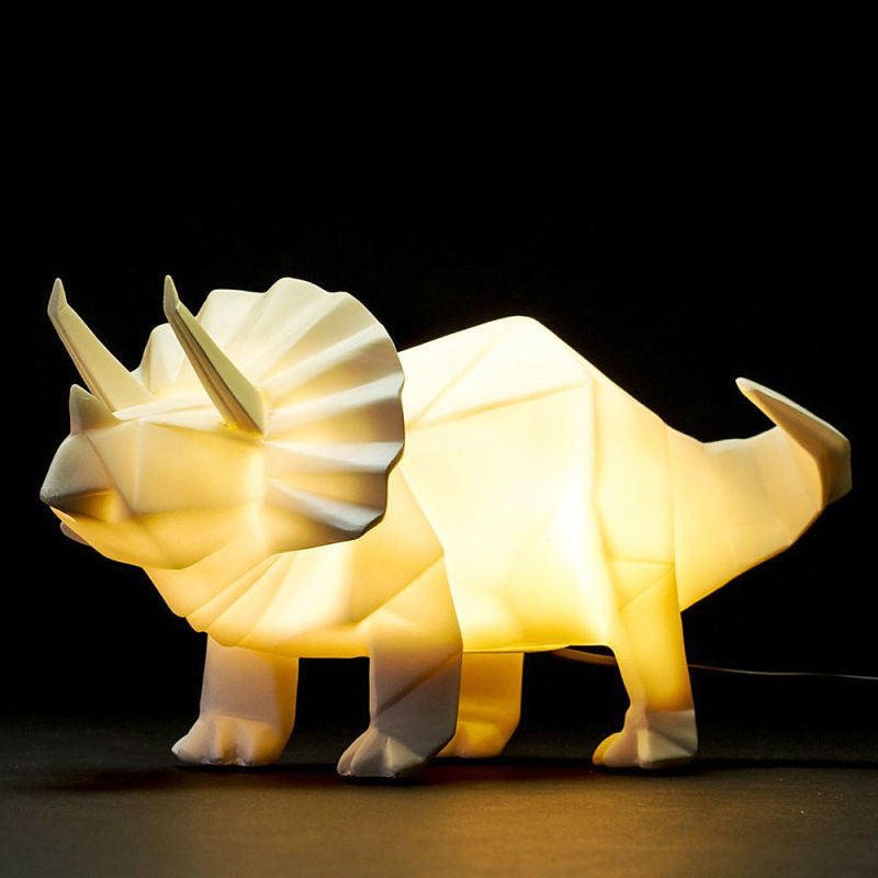 Dino Lamp - Triceratops (White)